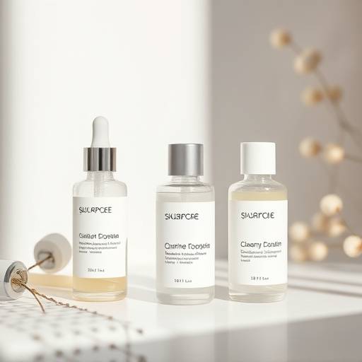 A product shot of a skincare line, showcasing the packaging and ingredients.