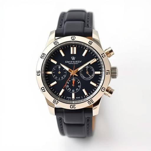Close-up shot of a luxury watch on a white background.